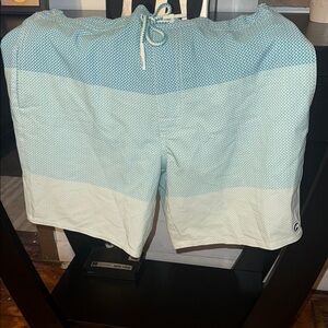 johnnie-O Blue and White Board Shorts Swimwear